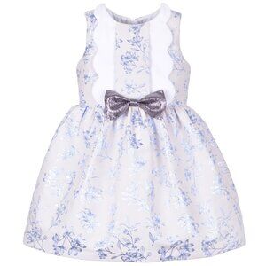 NWT Hucklebones Light Blue Metallic Brocade Dress - 2Y